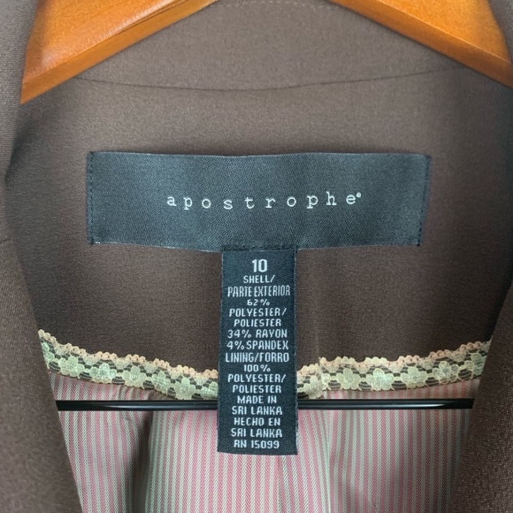 Apostrophe Three Button Brown Blazer/Jacket, 10 - image 4